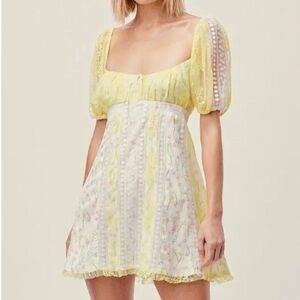 For Love and Lemons Floral Lace Mini Dress, Size Small